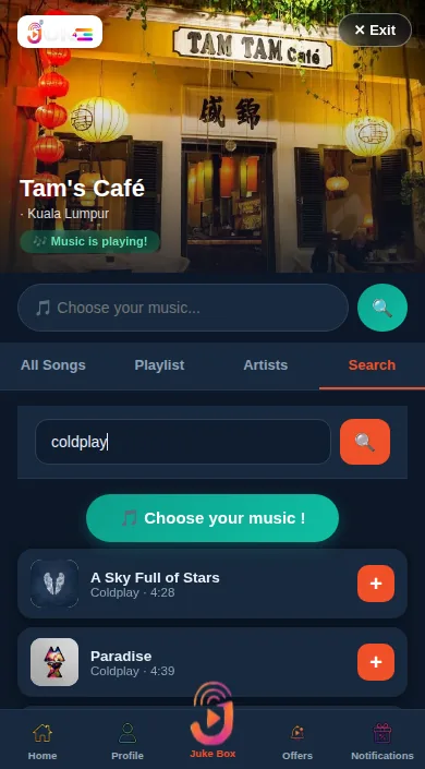 Juke4ME app — search any song
